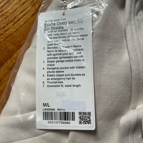 NWT lululemon half zip scuba M/L - Picture 3 of 4